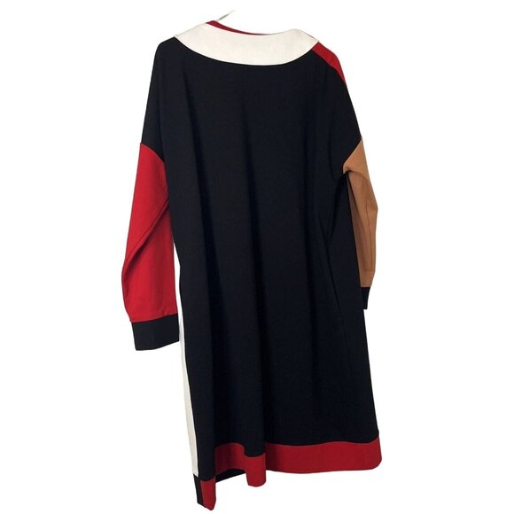 Ashro Women's XL Abstract Color Block Long Sleeve Akello Jacket Coat Dress MCM - Picture 7 of 16